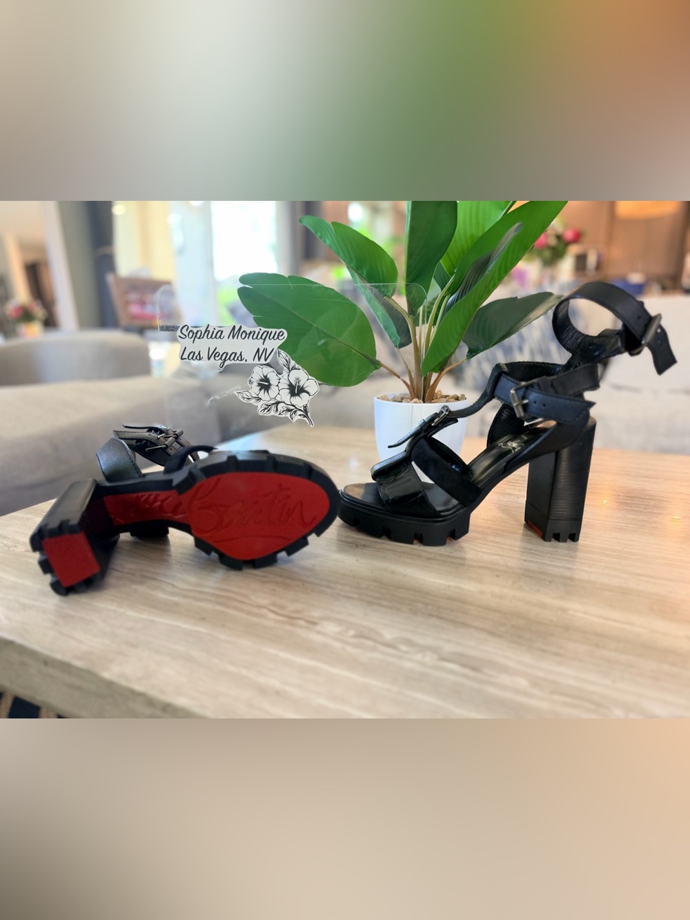 Christian Louboutin Black Platform Sandals